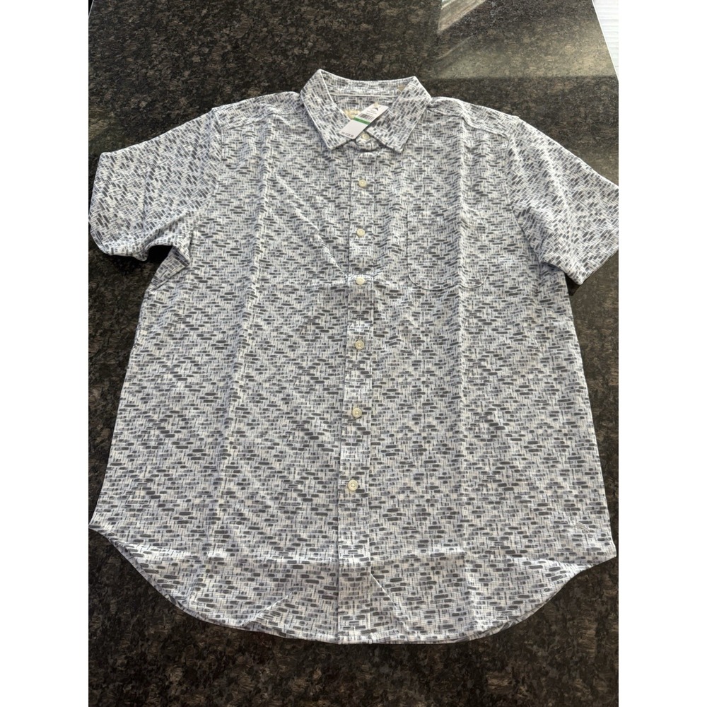 Tommy Bahama Iced Slate Dash Print Short Sleeve Button Down Shirt ST227657OU L